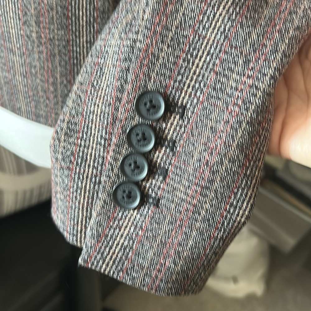 Express Brown Pin Striped Single Button Jacket Bl… - image 5